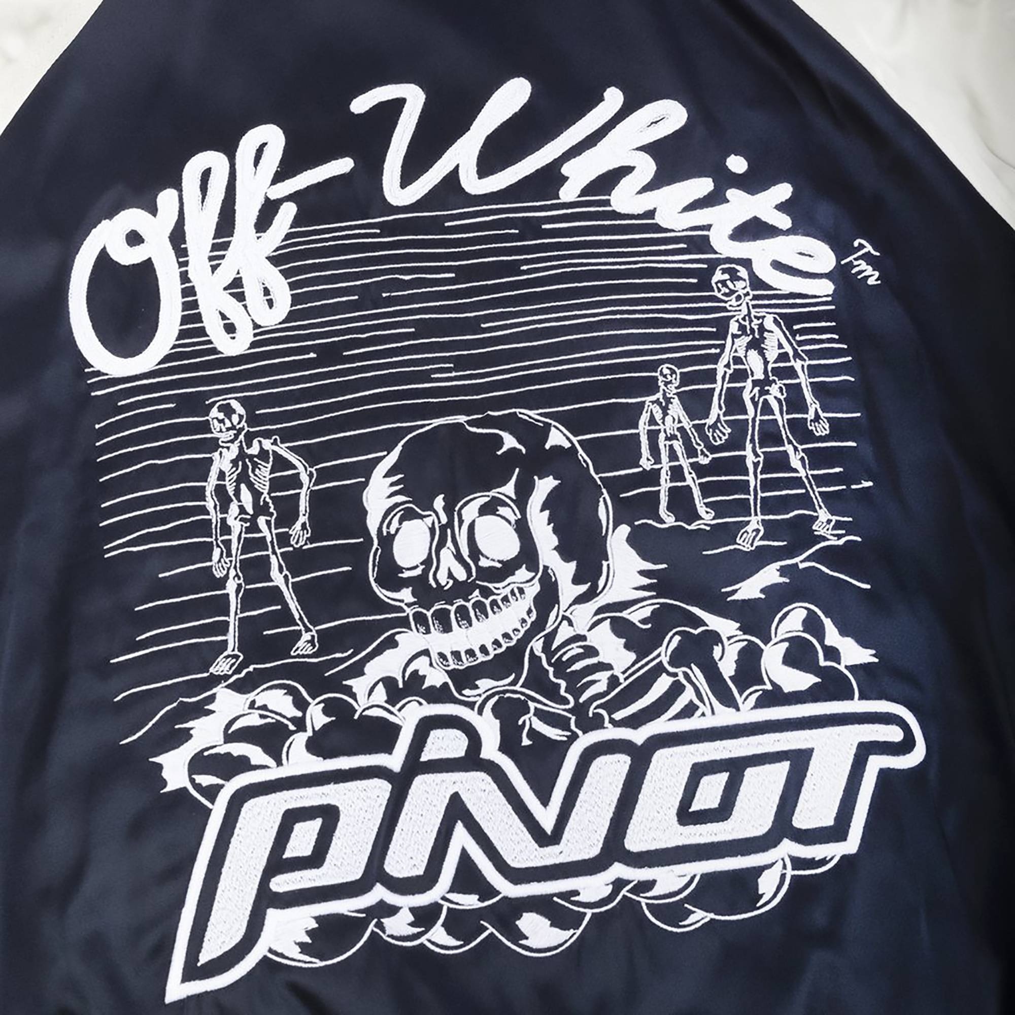 Off-White Reversible Logo Print Bomber 'Blue/White' - 4