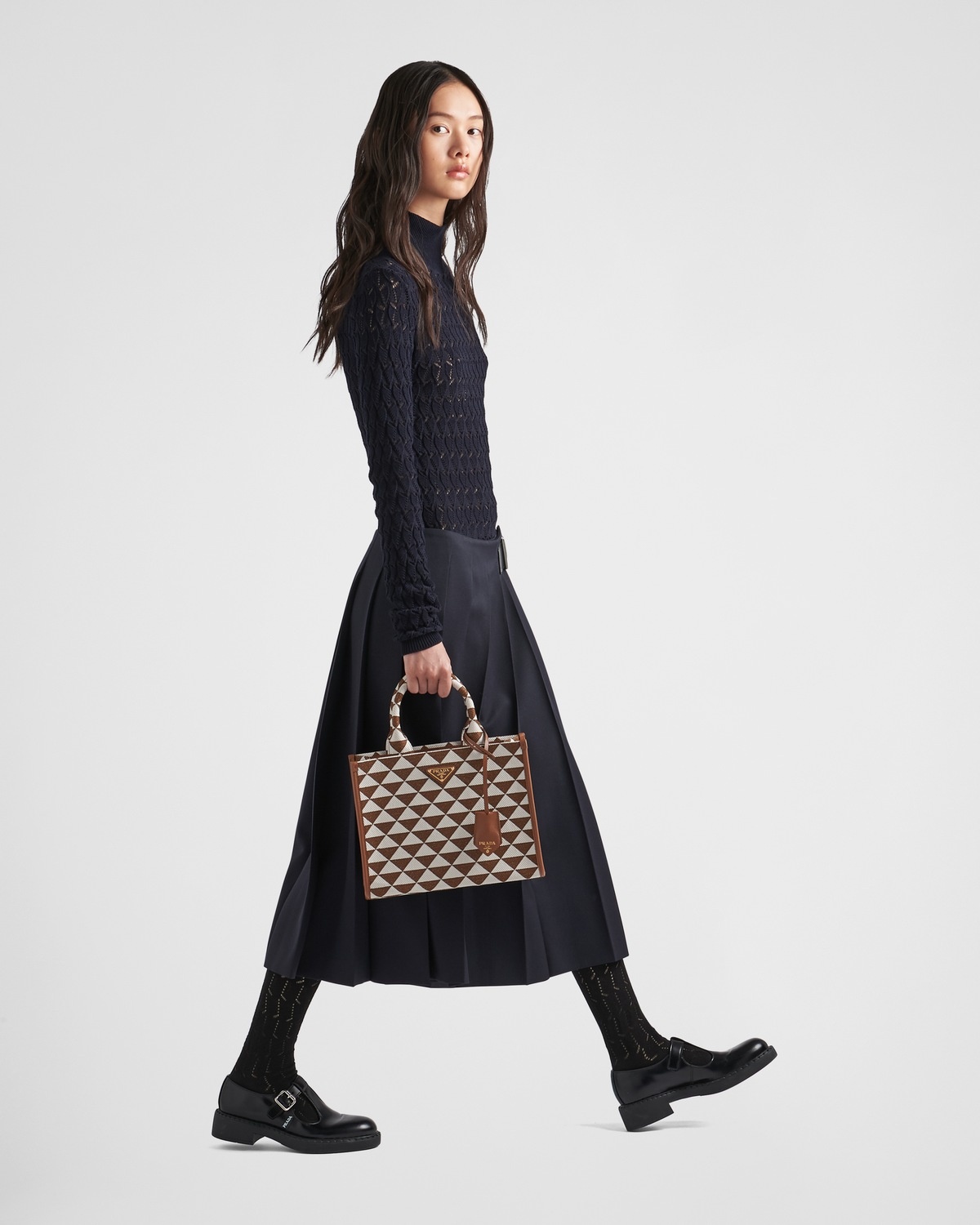 Small Prada Symbole jacquard fabric handbag - 8