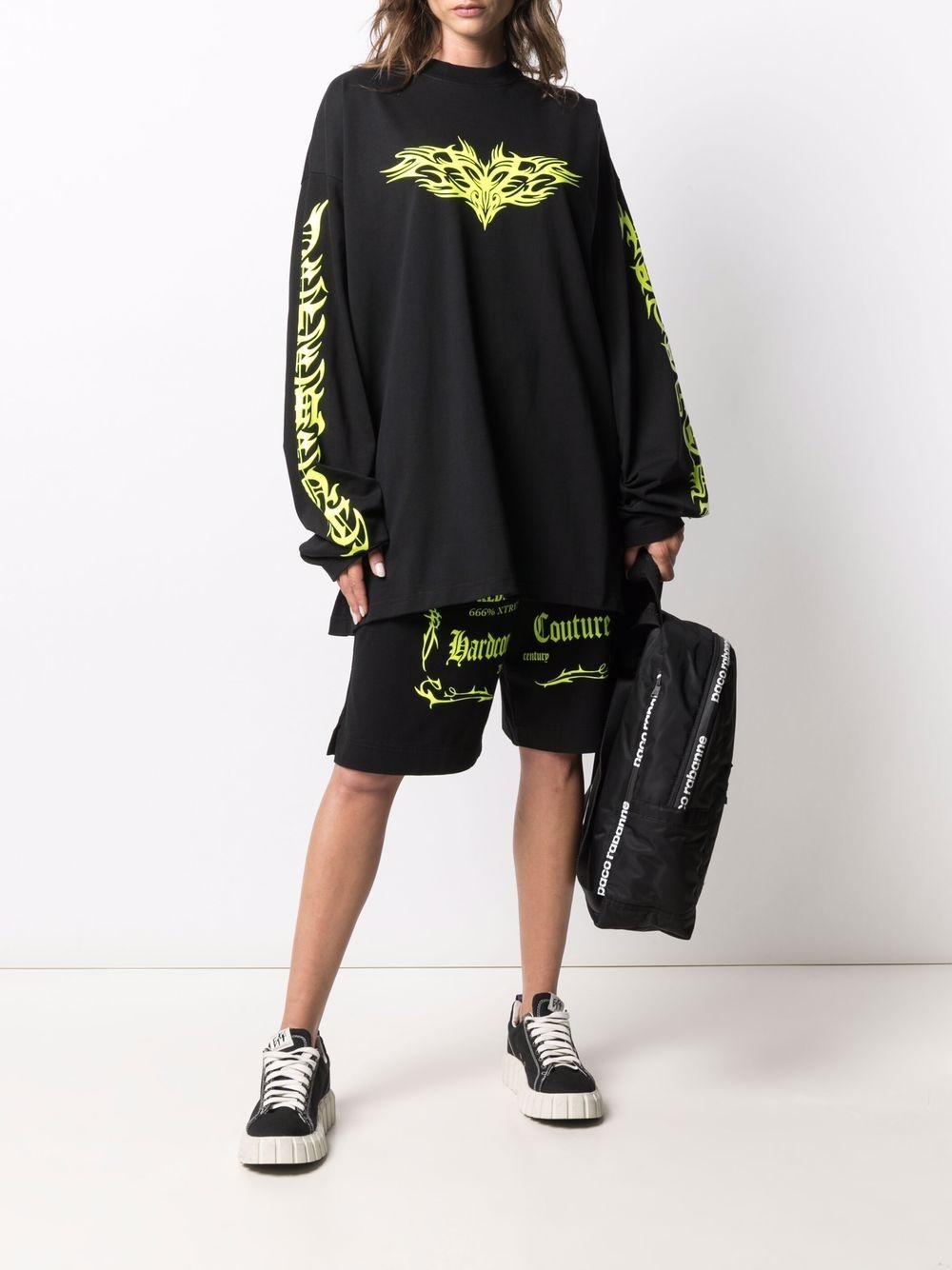 logo graphic-print track shorts - 3