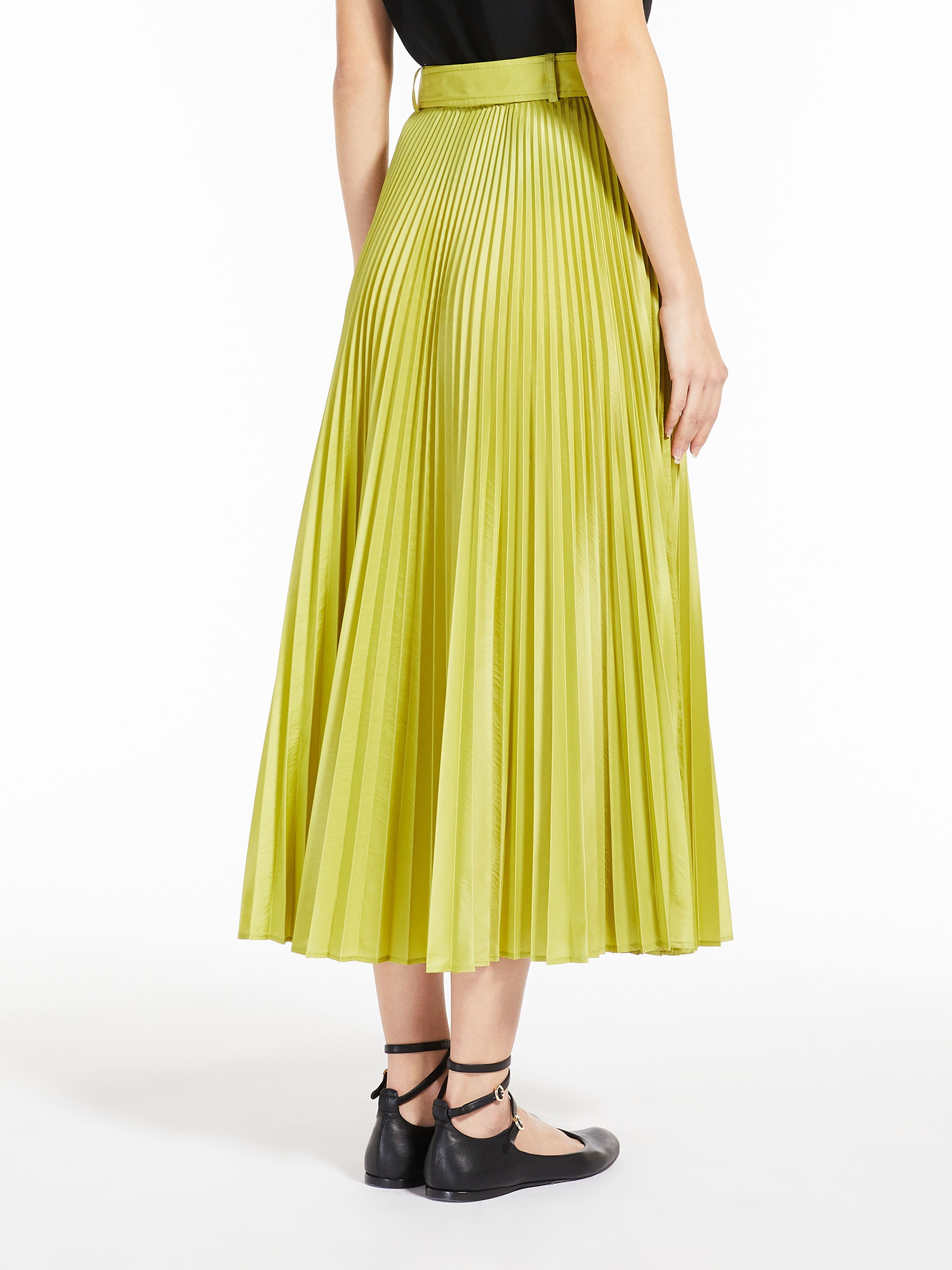 TAMBUTO Pleated silk blend skirt - 4