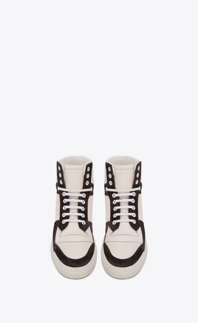 SAINT LAURENT sl24 mid-top sneakers in leather and suede outlook