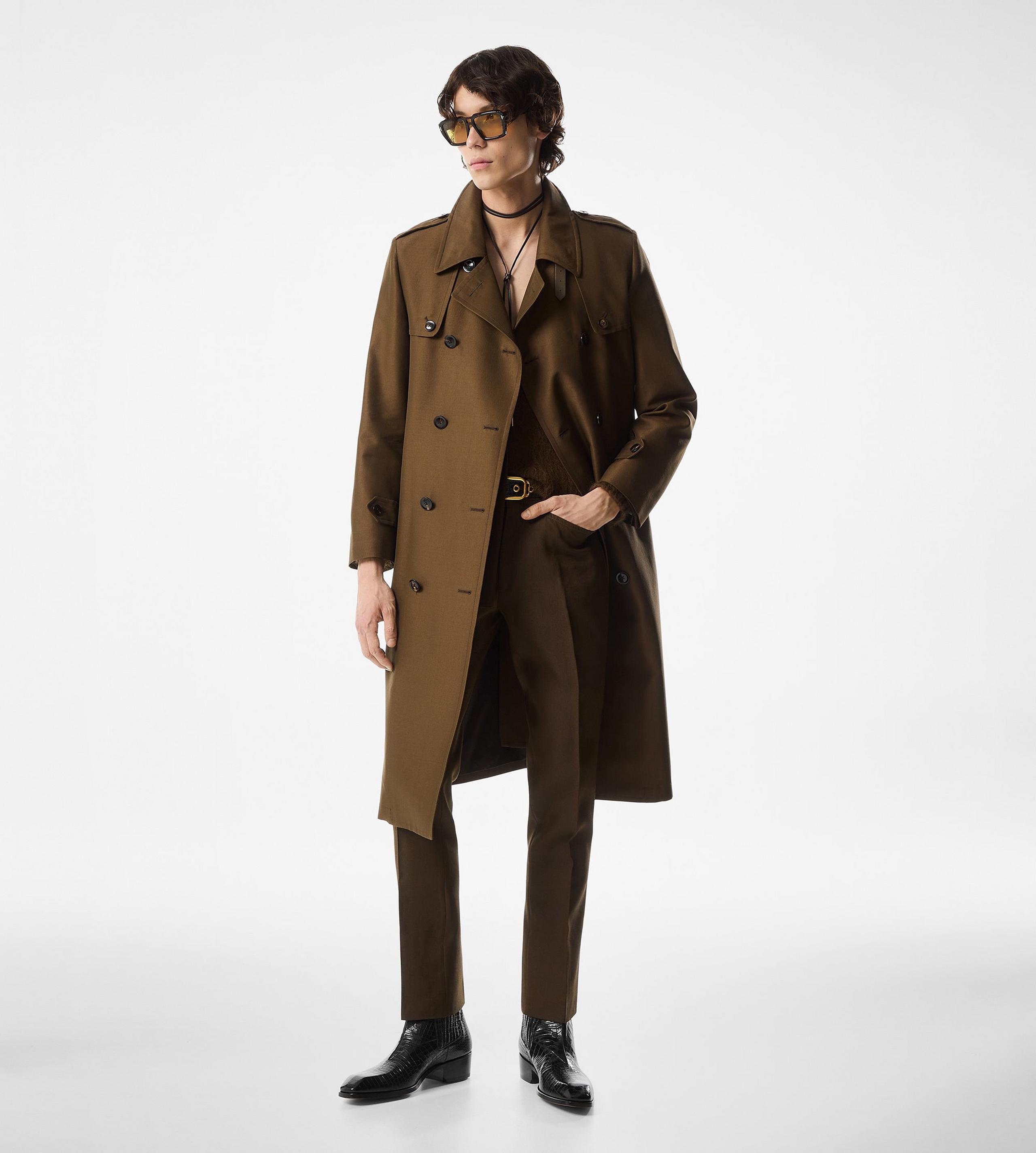 WOOL SILK FAILLE TRENCH COAT - 3