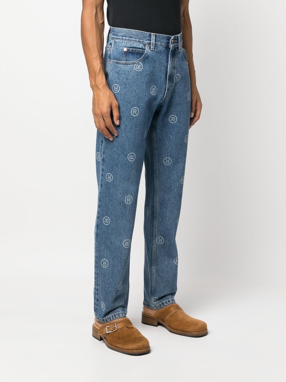 logo straight-leg jeans - 3