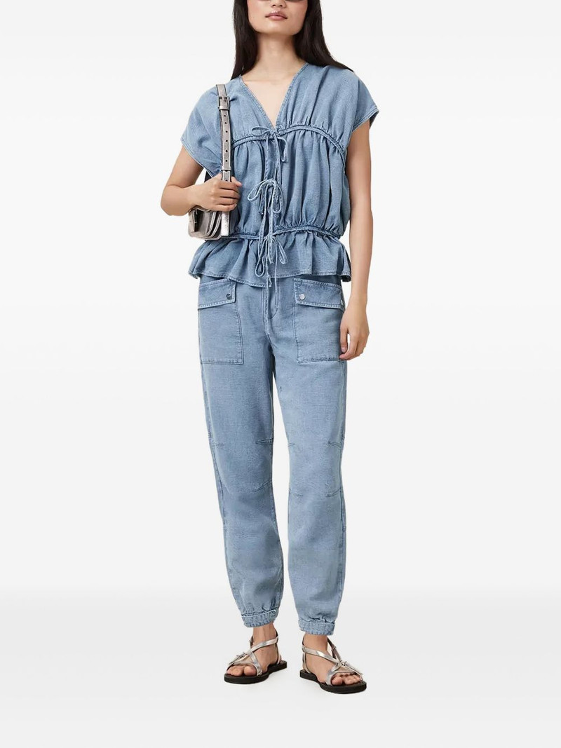 ALLSAINTS Remy tie-front ruffled top outlook