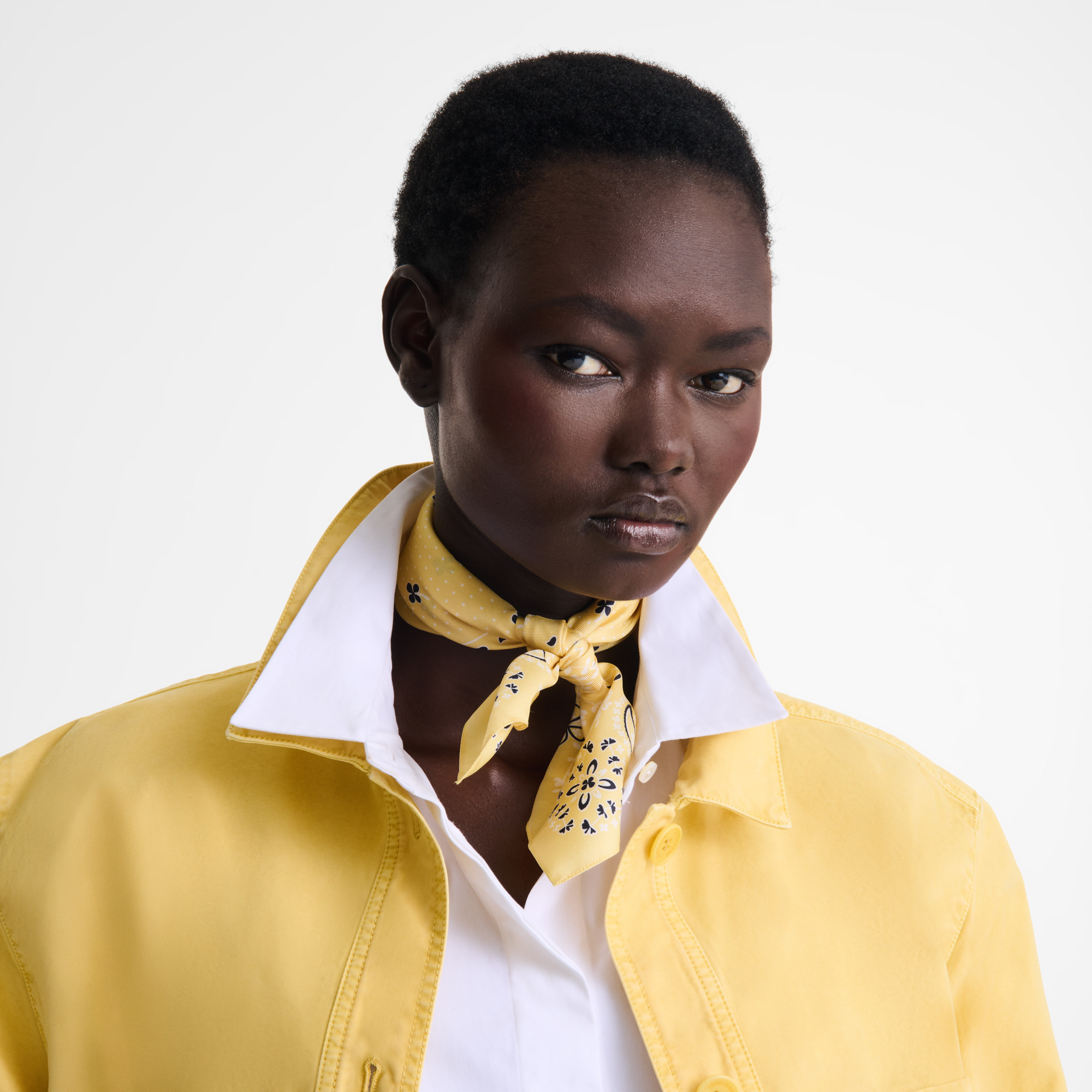 French Bandana Silk scarf 50 Yellow Chick - OTHER - 2