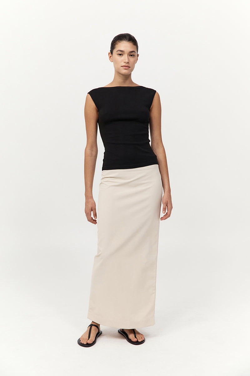 Minimal Column Skirt - Putty - 4