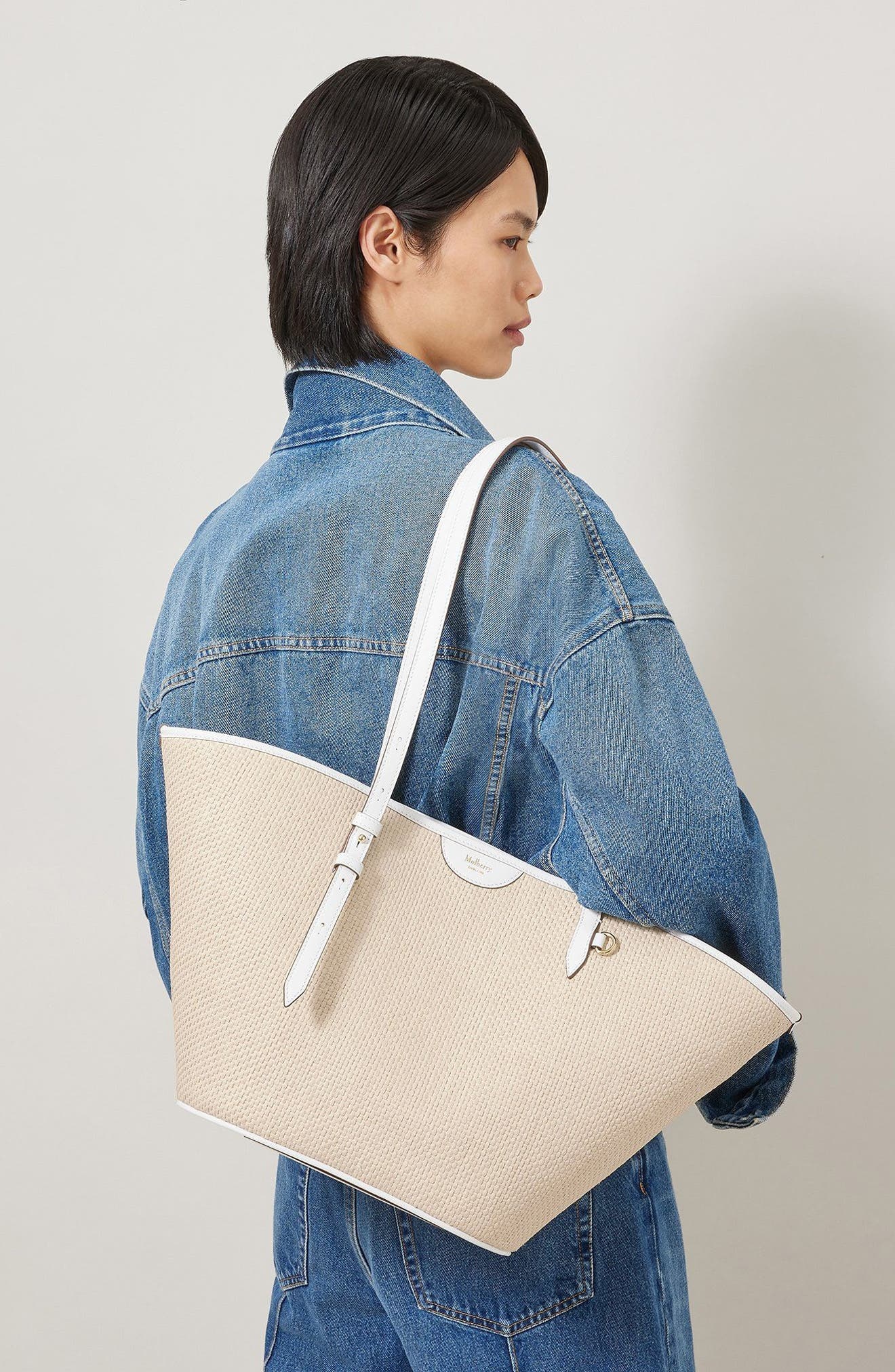 Mulberry Raffia Basket Tote in White at Nordstrom - 2