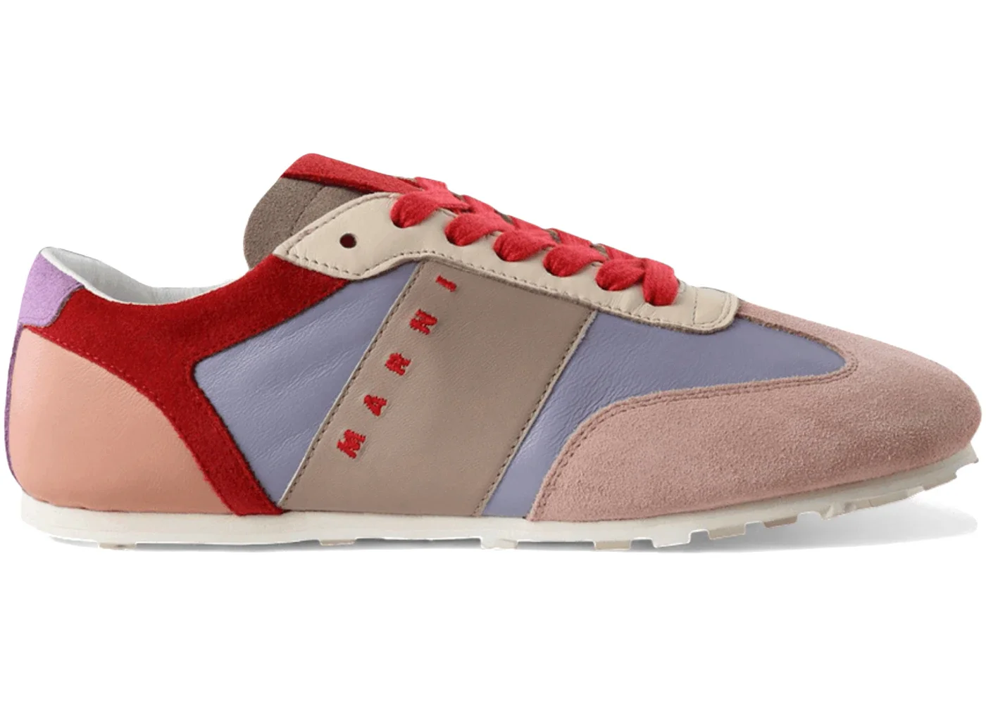 Marni Color-Blocked Lace-Up Sneakers Light Pink Lilac Orange (Women's) - 1