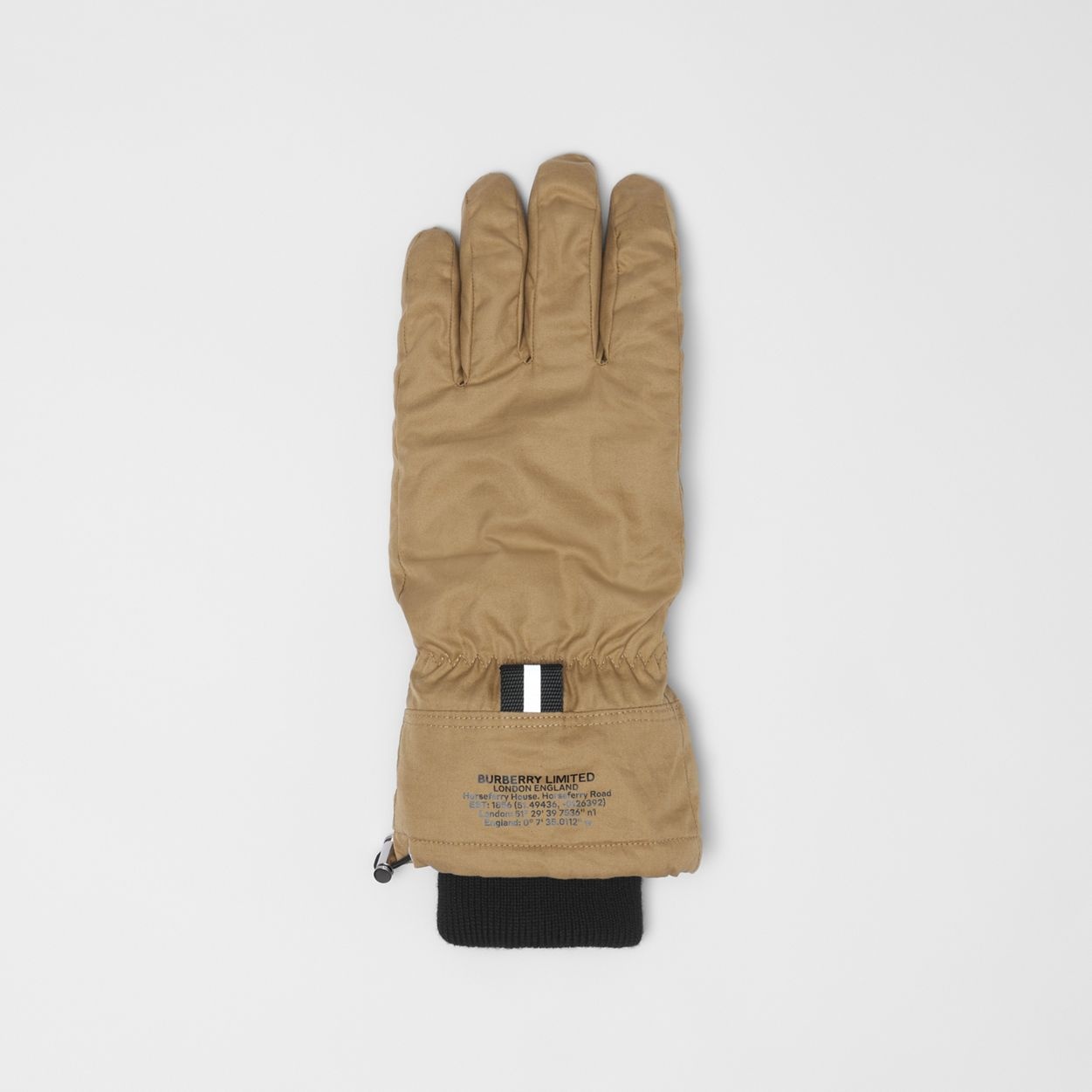Location Print Cotton Gabardine and Deerskin Gloves - 3