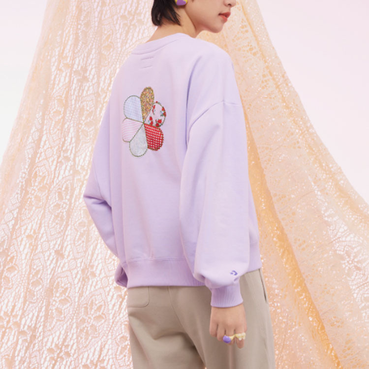 (WMNS) Converse Floral Crewneck 'Lilac' 10025522-A02 - 3