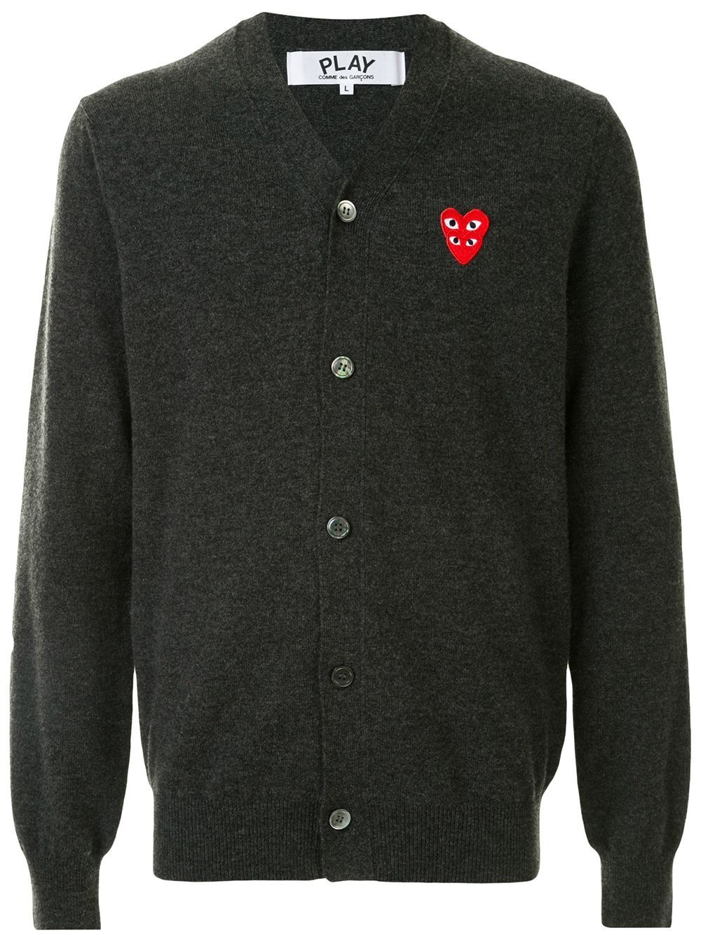 logo button-down cardigan - 2