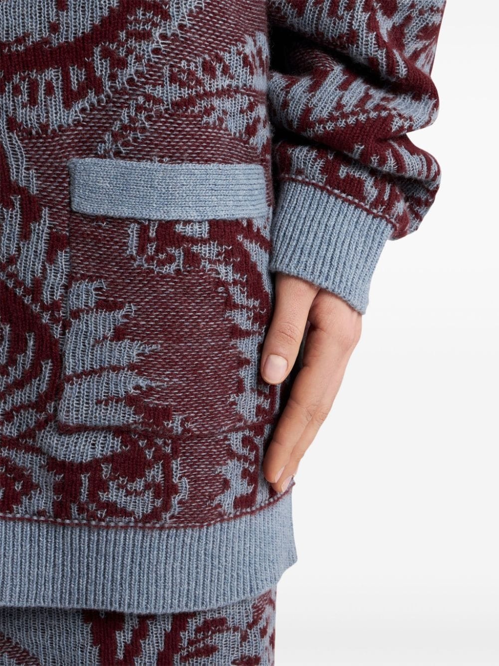 floral jacquard-knitted cardigan - 6