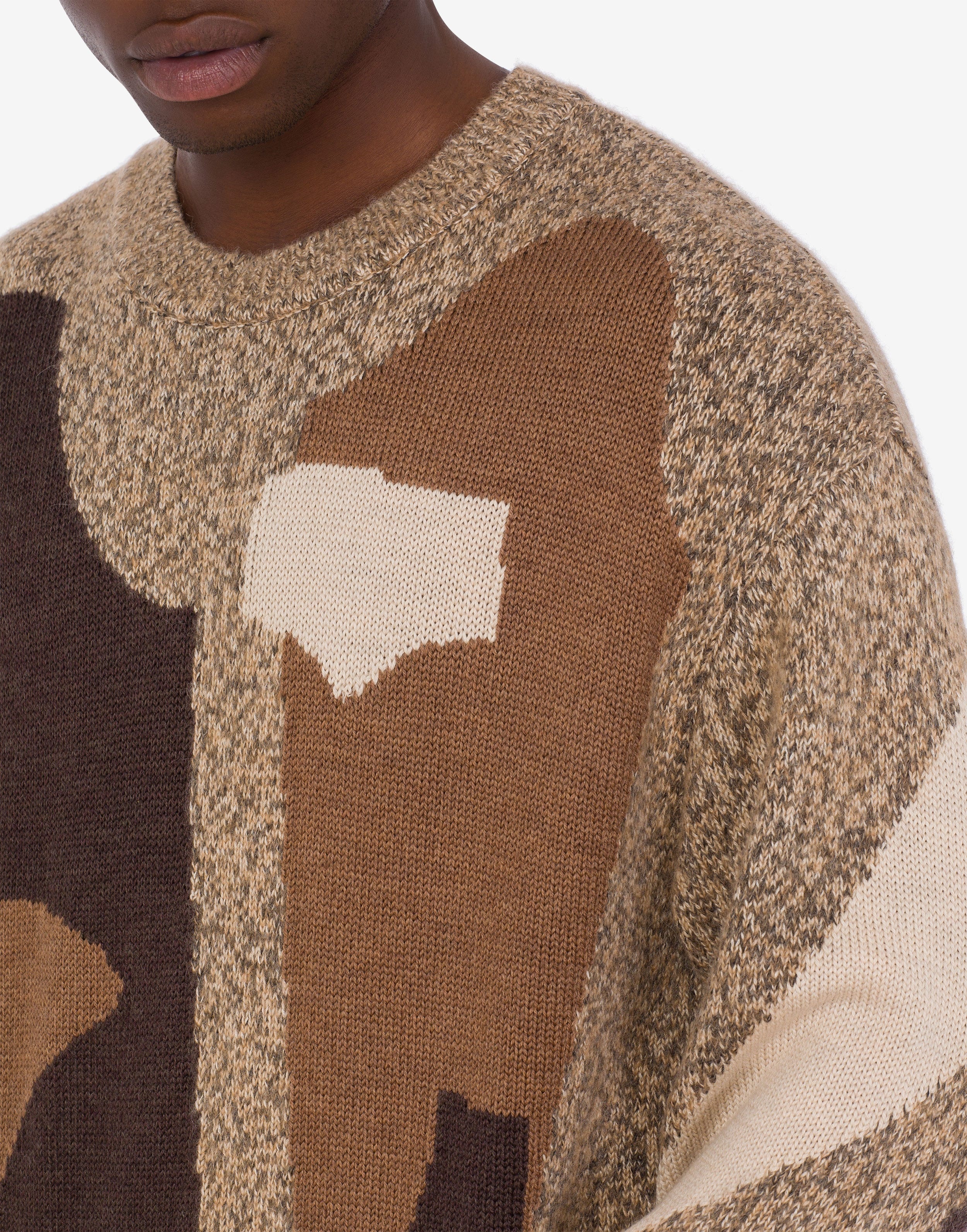 PATCHWORK ALPACA AND COTTON JUMPER - 4