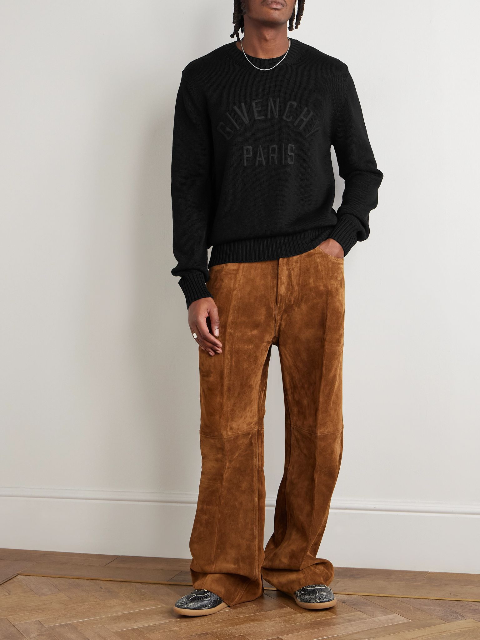Logo-Embroidered Cotton Sweater Black - 2
