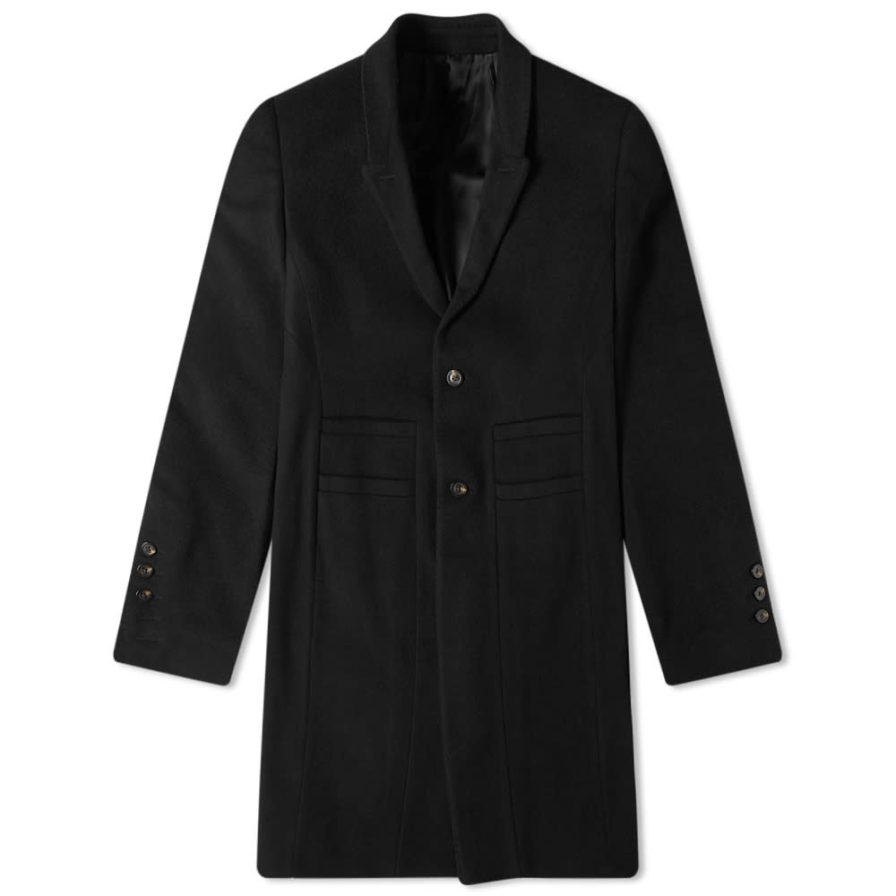 Rick Owens Single Breasted Wool Overcoat - 1