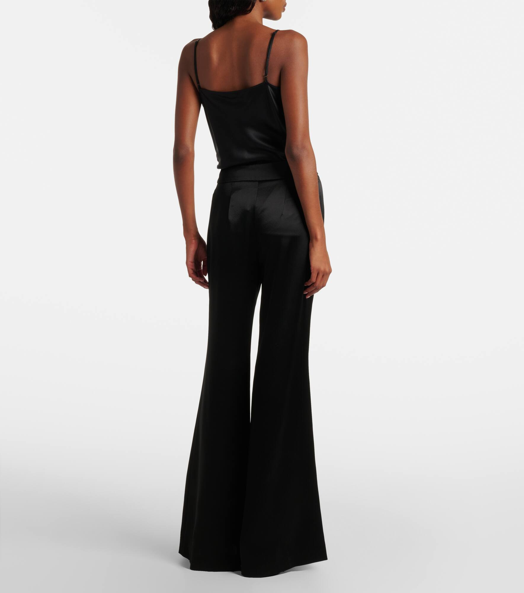 Julianne high-rise satin flared pants - 3