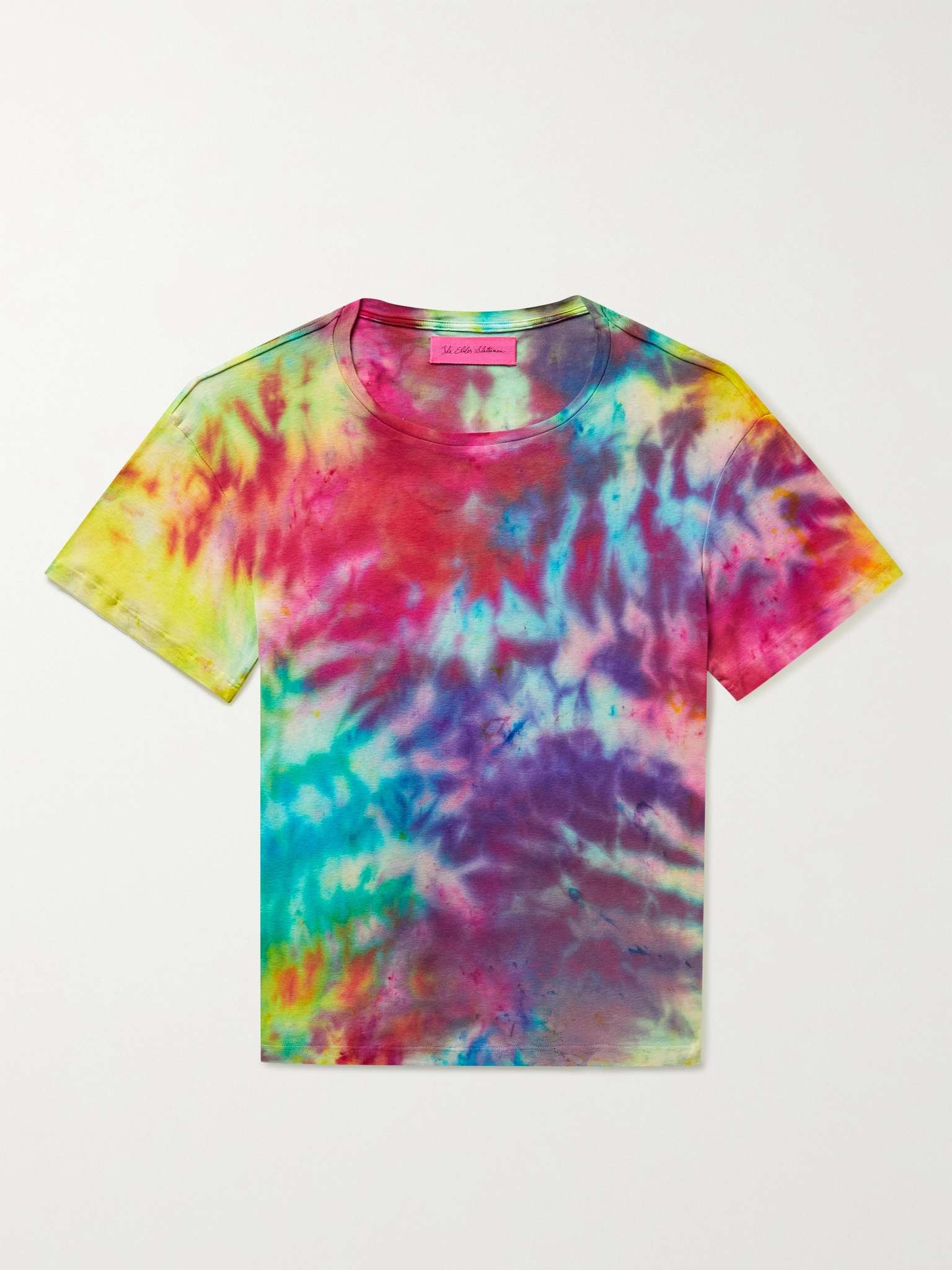 Paper Rainbow Tie-Dyed Cotton and Cashmere-Blend T-Shirt - 1