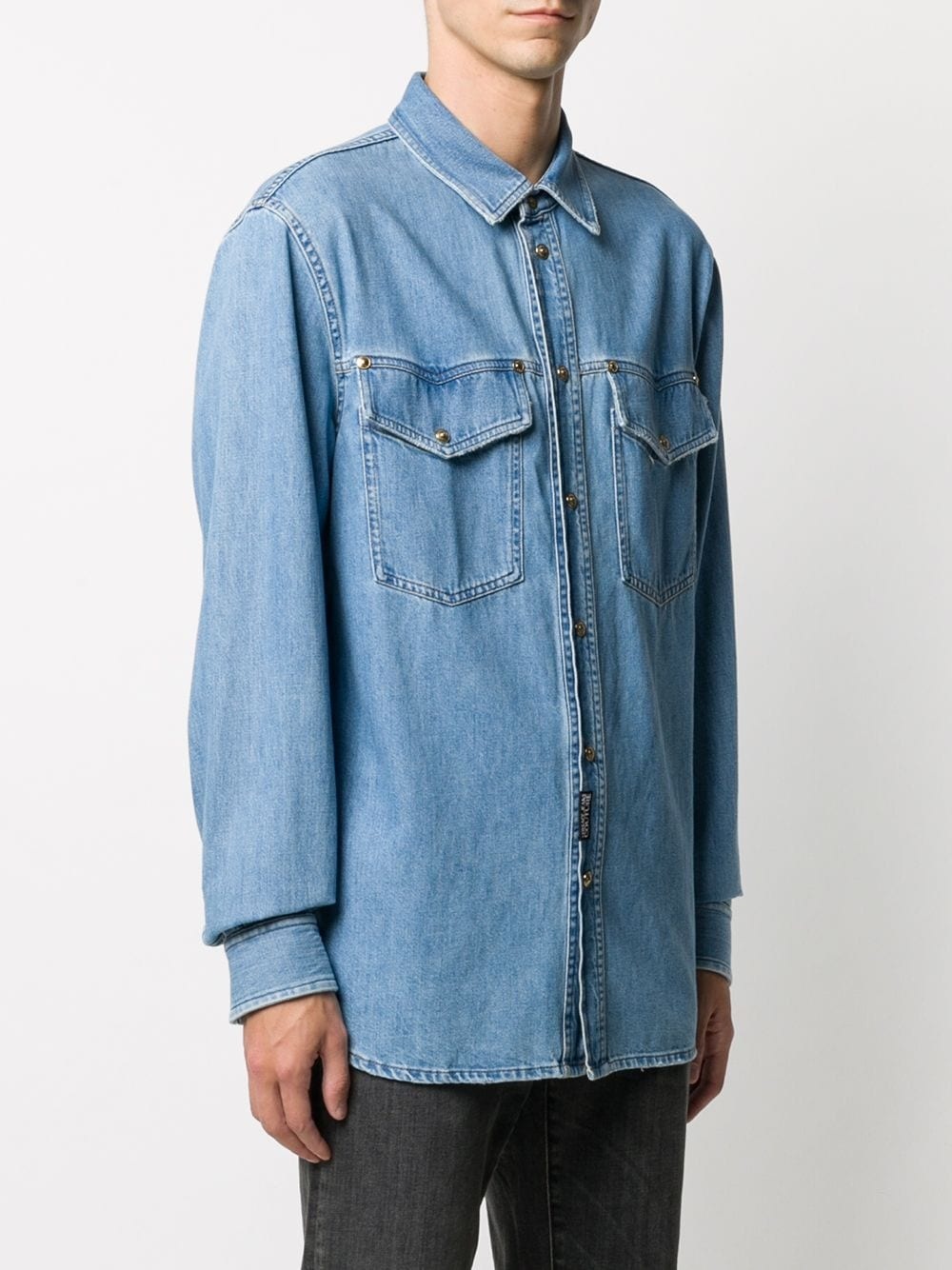 plain denim shirt - 3