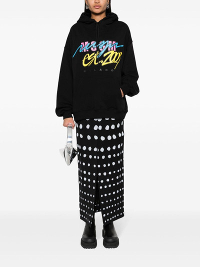 MSGM logo-print cotton hoodie outlook