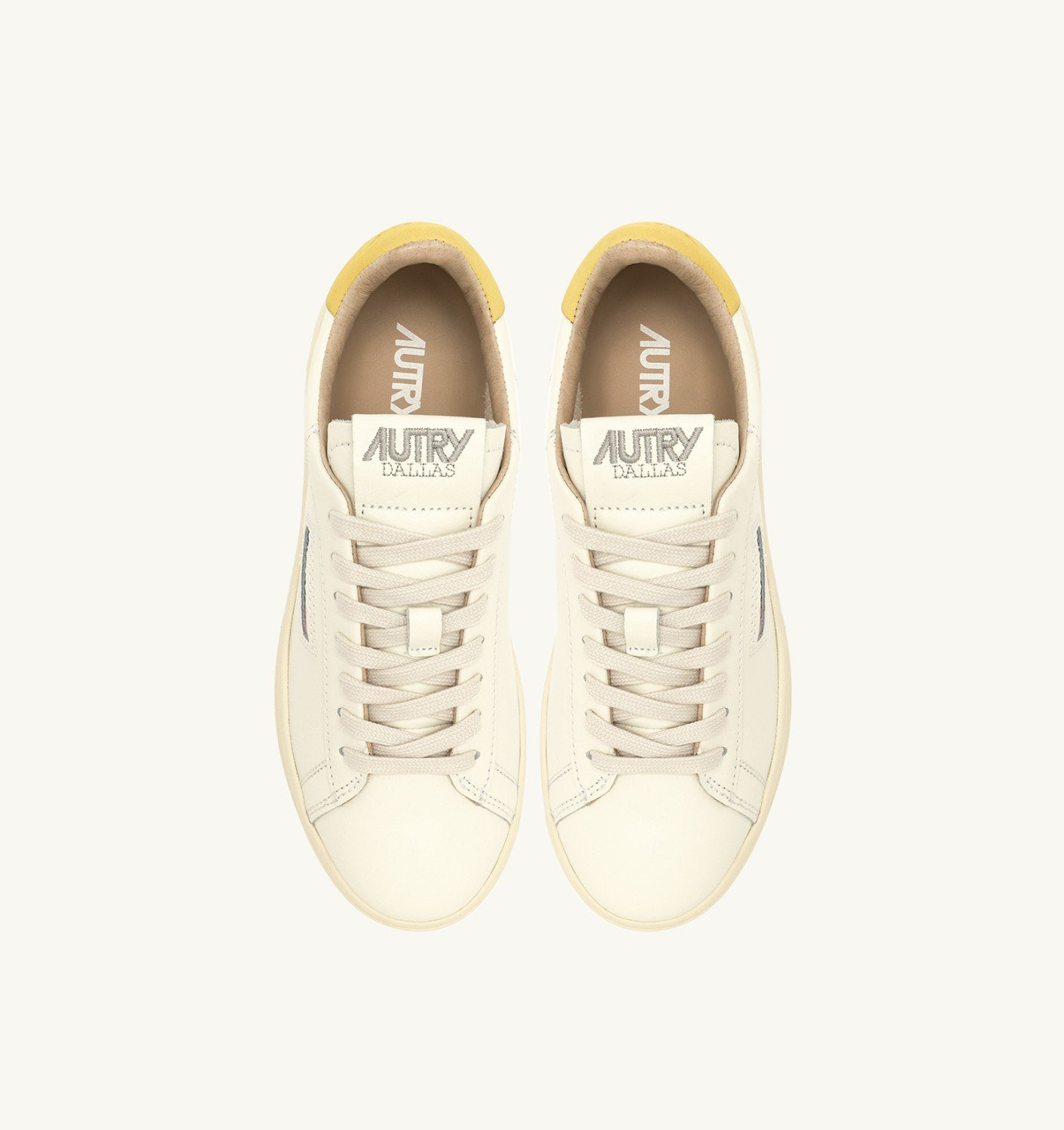 DALLAS LOW SNEAKERS IN MARSHMALLOW AND BUTTERCUP LEATHER - 5