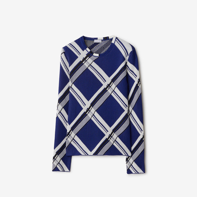 Check Silk Sweater 1