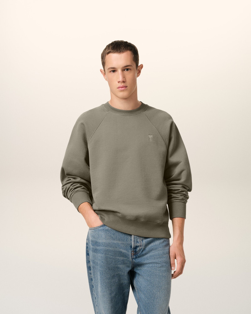 AMI Paris TAUPE COTTON TONAL AMI DE COEUR SWEATSHIRT outlook