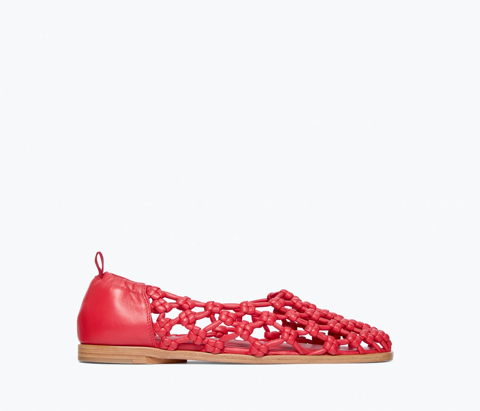SALLY WOVEN LEATHER FLAT - 1