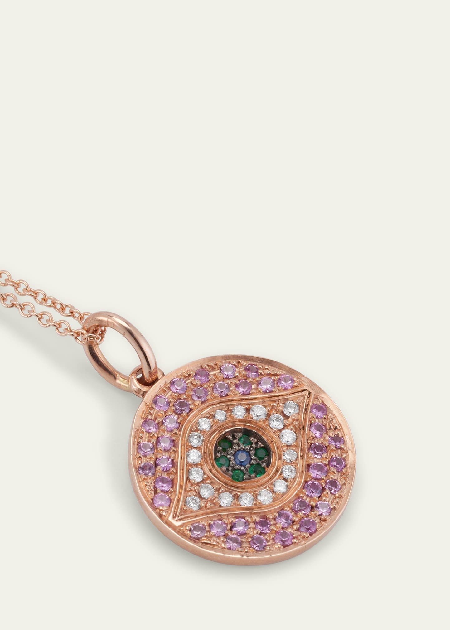 Little Dawn 18K Rose Gold Diamond and Sapphire Necklace - 3