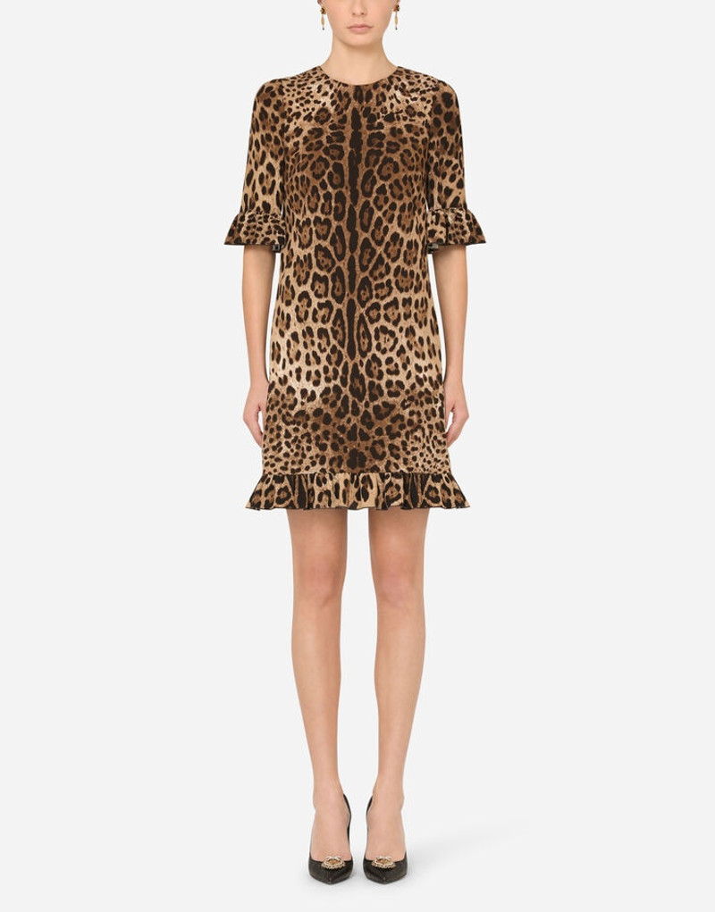 Dolce & Gabbana Short leopard-print cady dress outlook