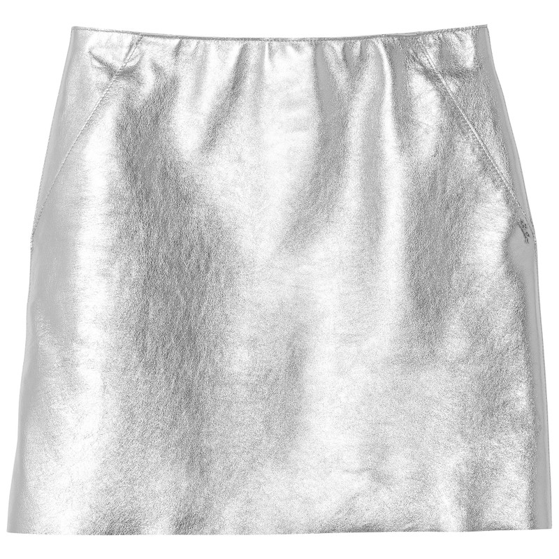 Mini skirt Silver - Leather 1