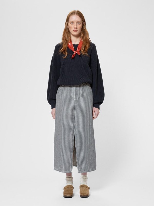 Anna Hickory Striped Skirt Blue/Offwhite - 2