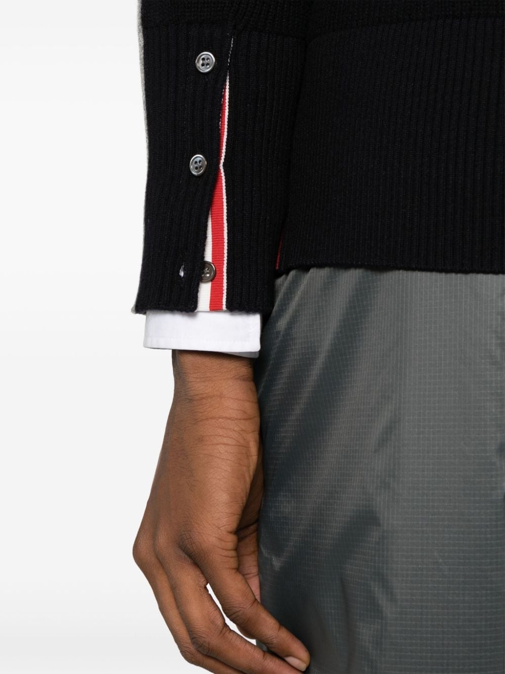 4-Bar Stripes intarsia-knit cardigan - 5
