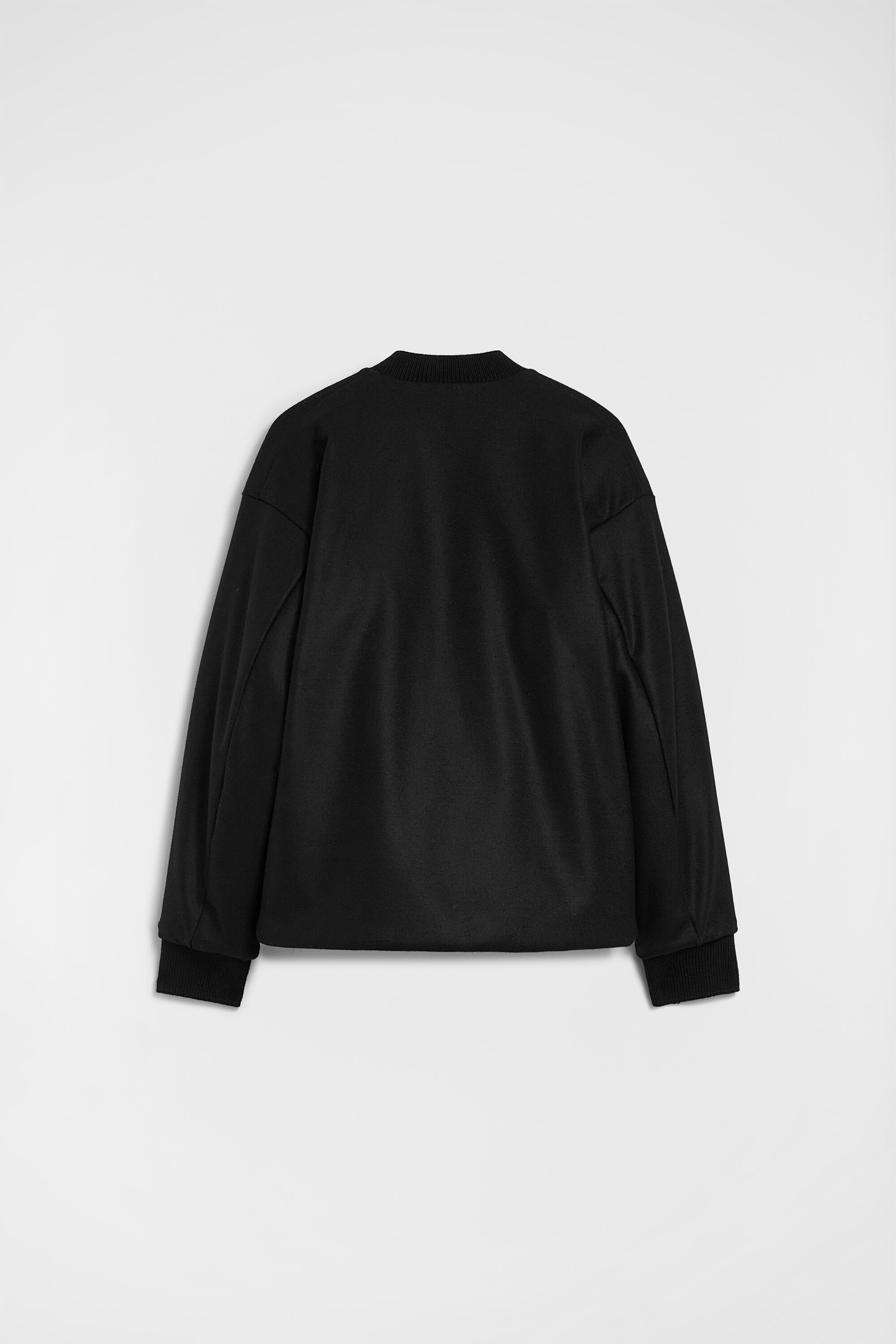 Wool Melton Padded Bomber Jacket - 2