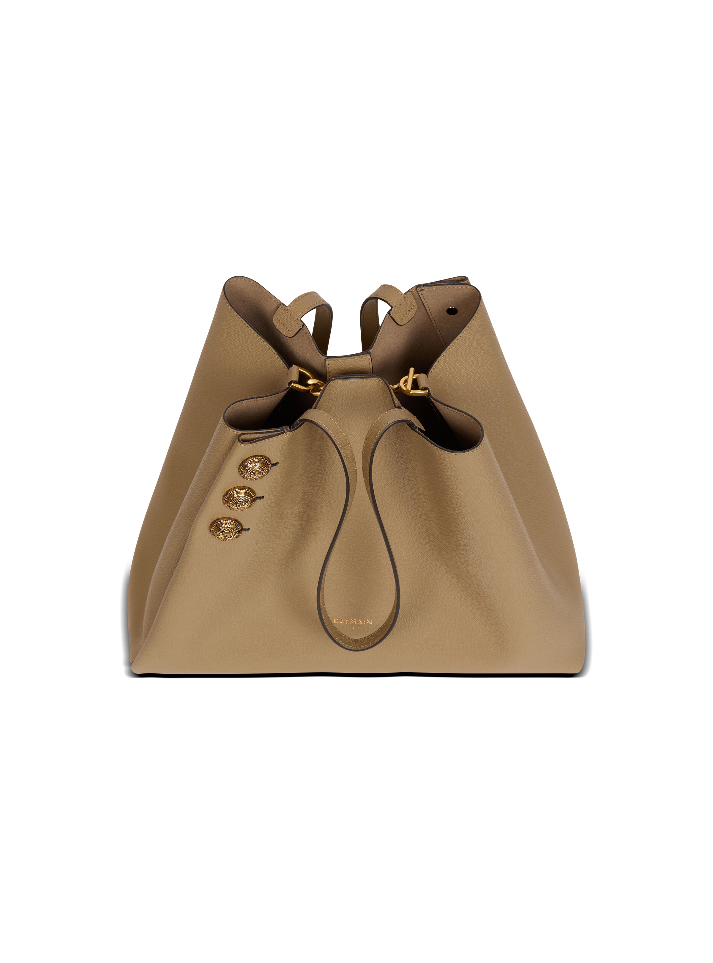 Emblème grained calfskin tote bag - 5