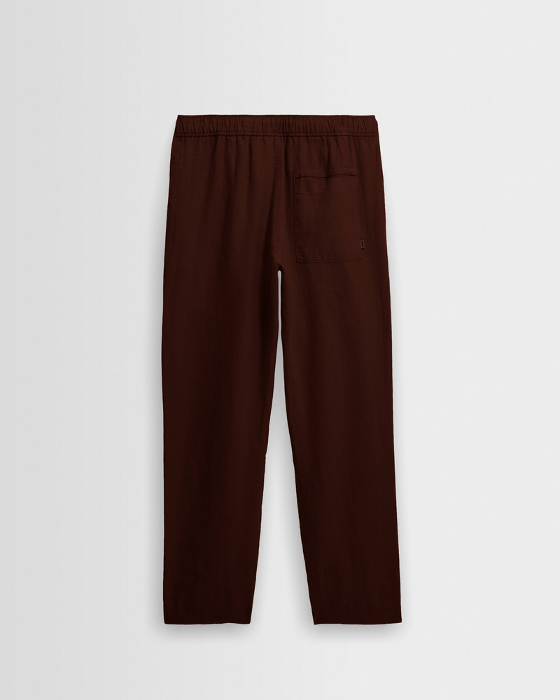 Kurt - Brown Washed Linen Relaxed Fit Trousers 8