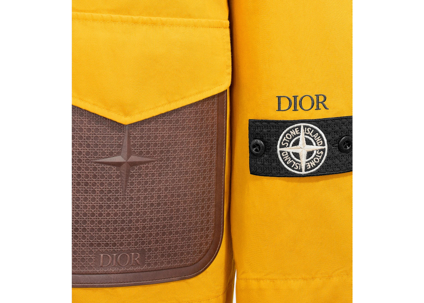 Dior x Stone Island Cotton-Blend Satin Jacket Yellow - 3