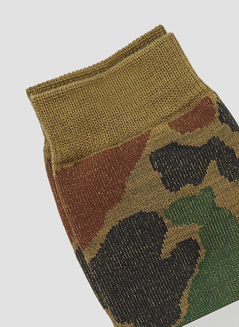 Nigel Cabourn Anonymous Ism Camo Crew Sock in Army outlook