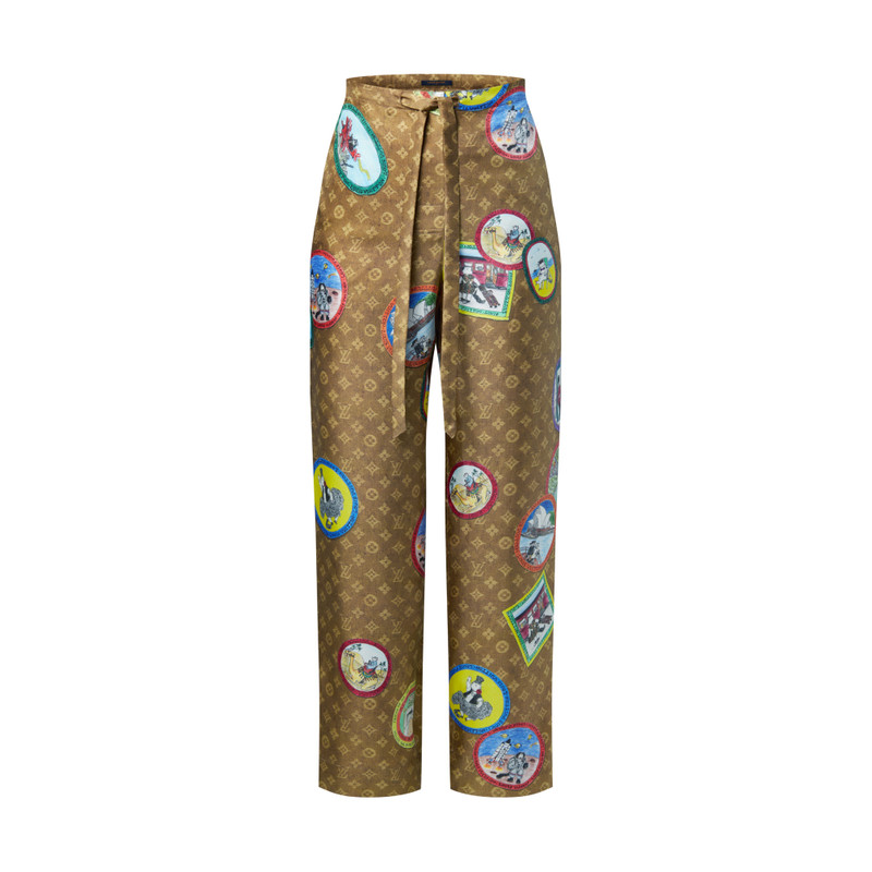 Monogram Cat Stamp Pajama Pants 1