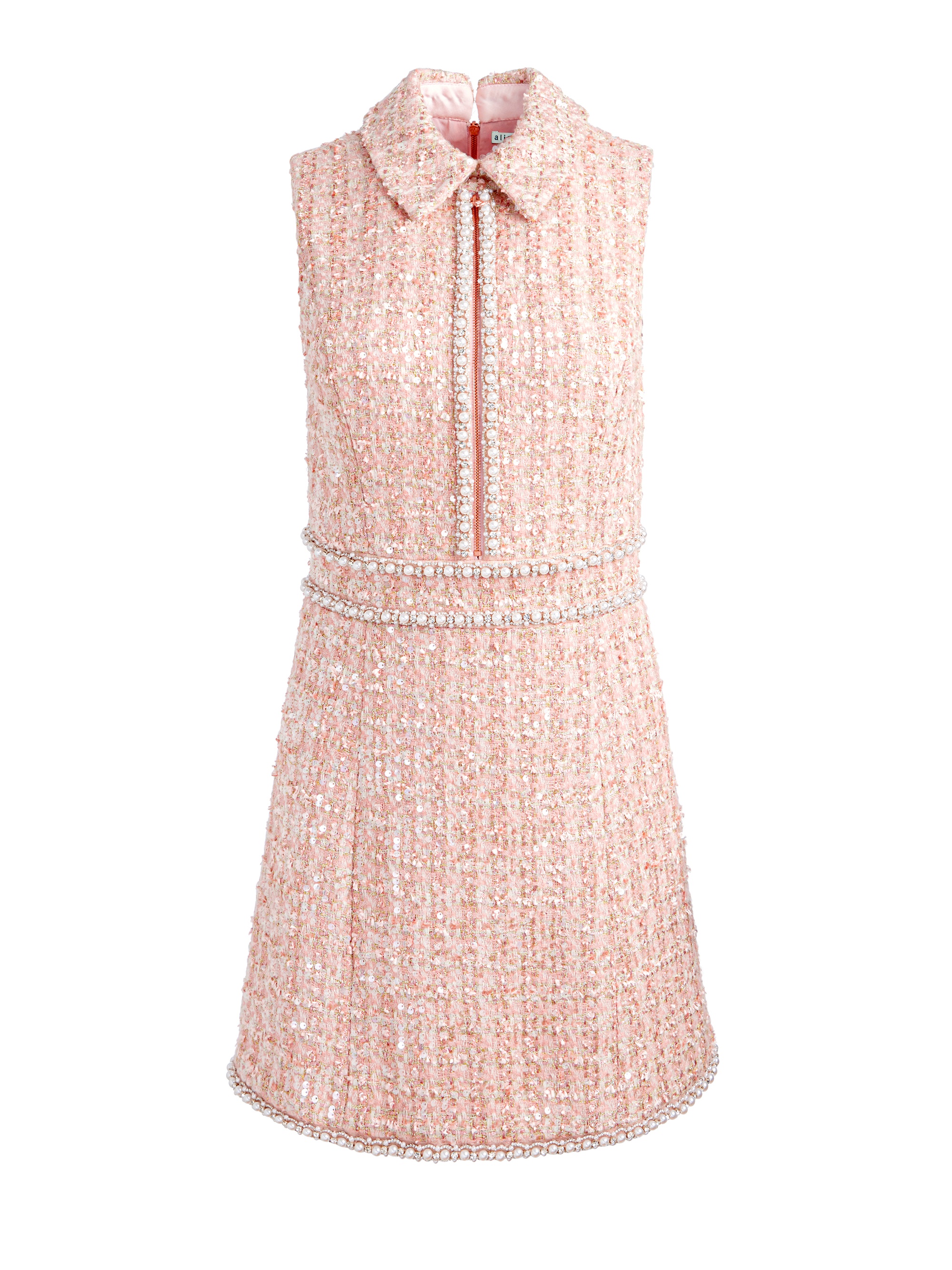 ELLIS EMBELLISHED COLLARED ZIP FRONT DRESS - 7