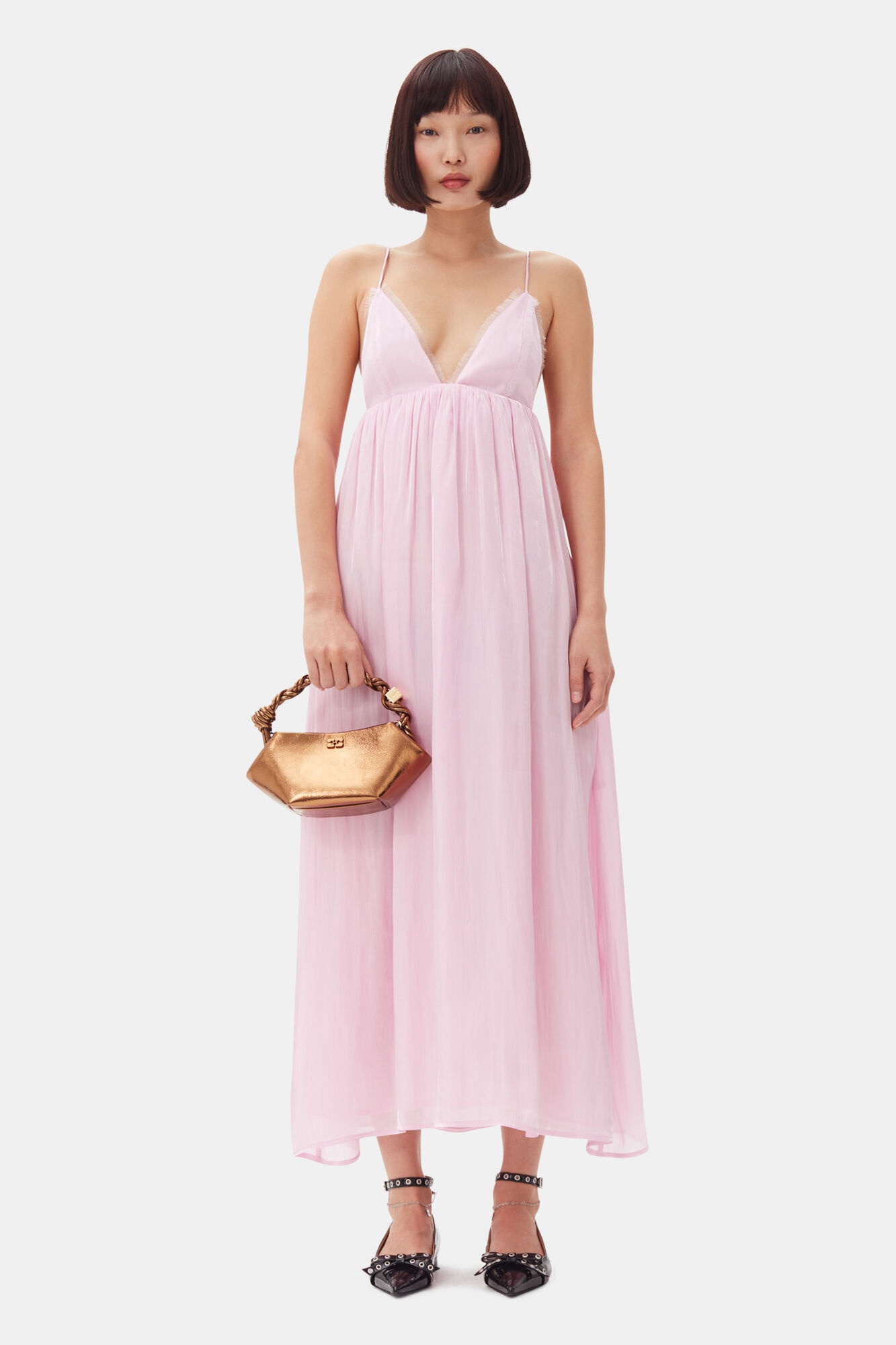 BRONZE METALLIC MINI GANNI BOU BAG - 4