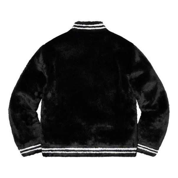 Supreme Faux Fur Varsity Jacket 'Black White' SUP-SS20-024 - 2