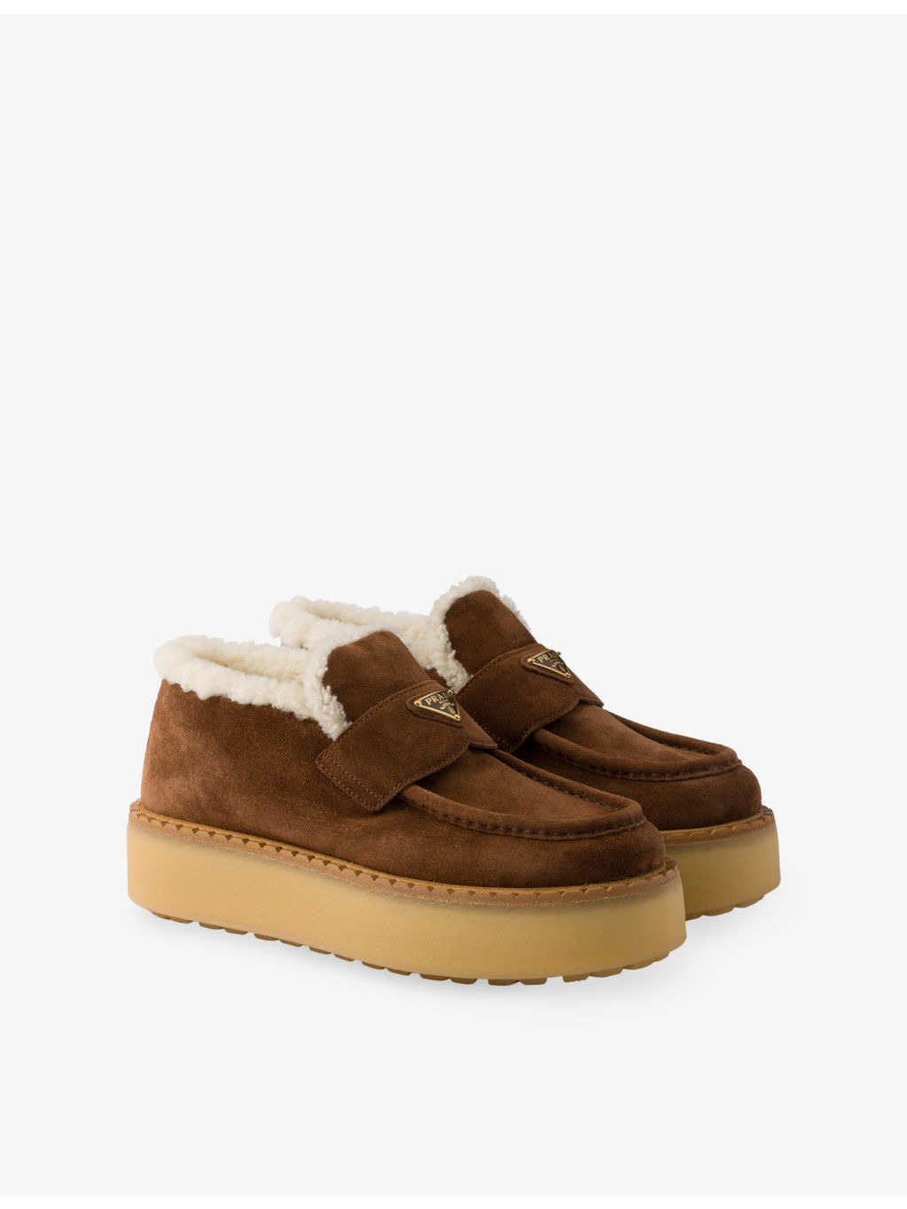 Shearling-Lined Suede Loafers - 3