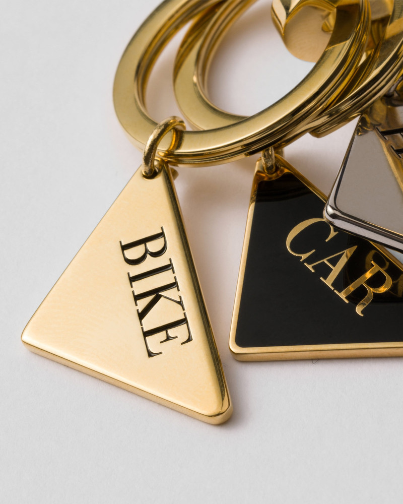 Prada Metal triangle key ring outlook
