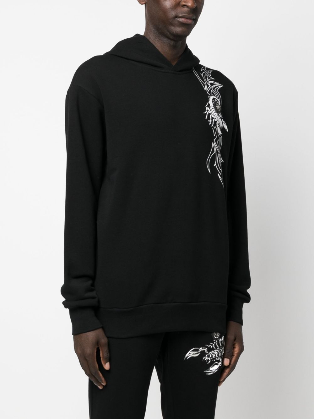 Scorpion graphic-print cotton hoodie - 4
