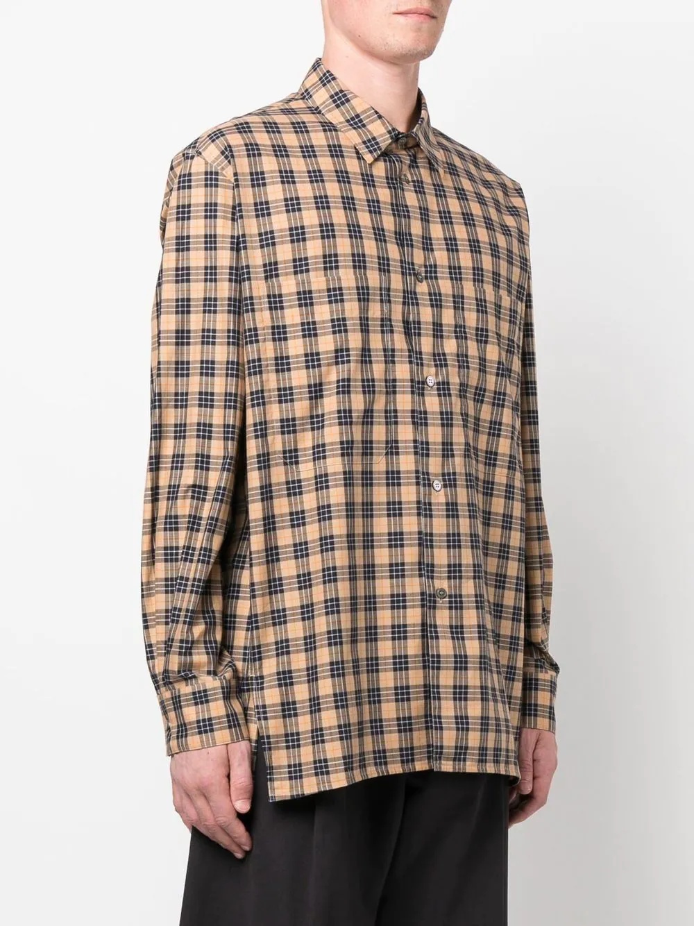 plaid-pattern long-sleeve shirt - 3