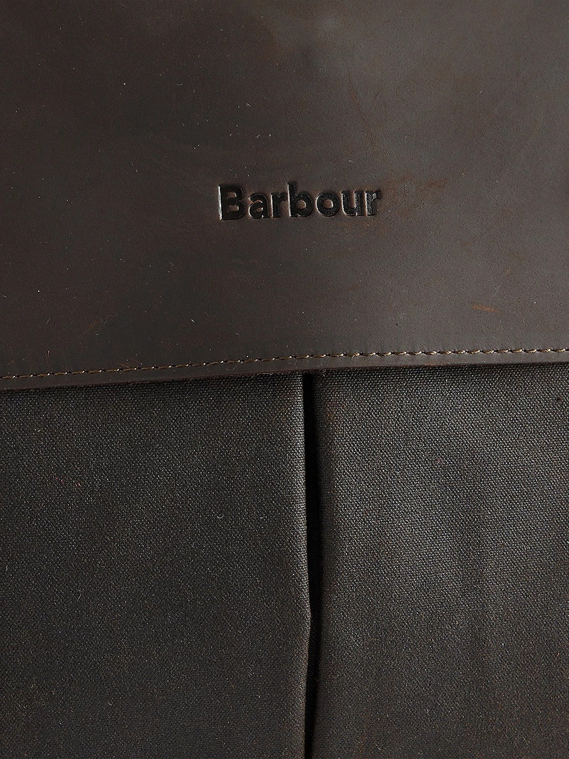 Barbour Leather-Trims Waxed-Cotton Briefcase outlook