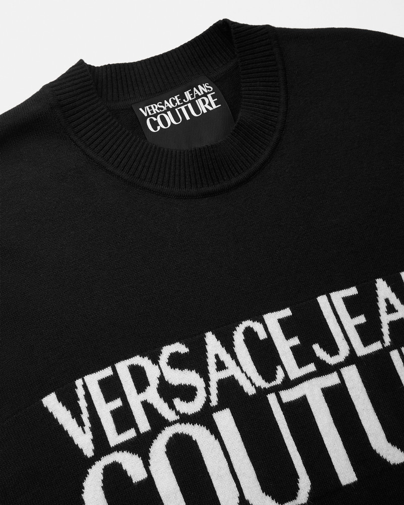 VERSACE JEANS COUTURE Jacquard Cotton Knit Sweater outlook