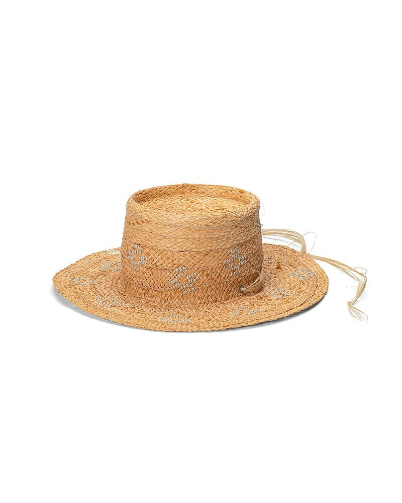 RAFFIA BOATER HAT W 1