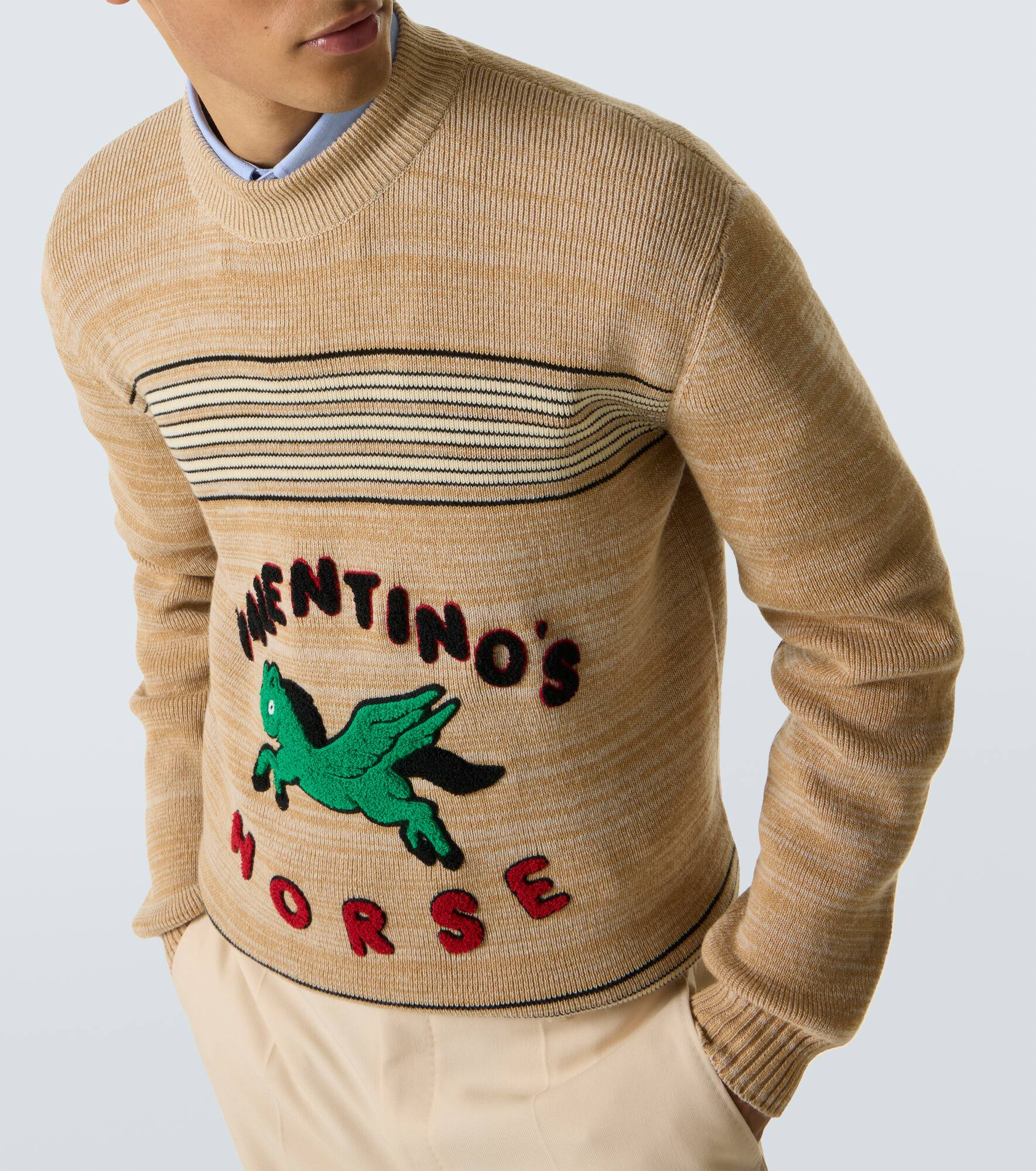 Logo wool and cotton sweater - 5