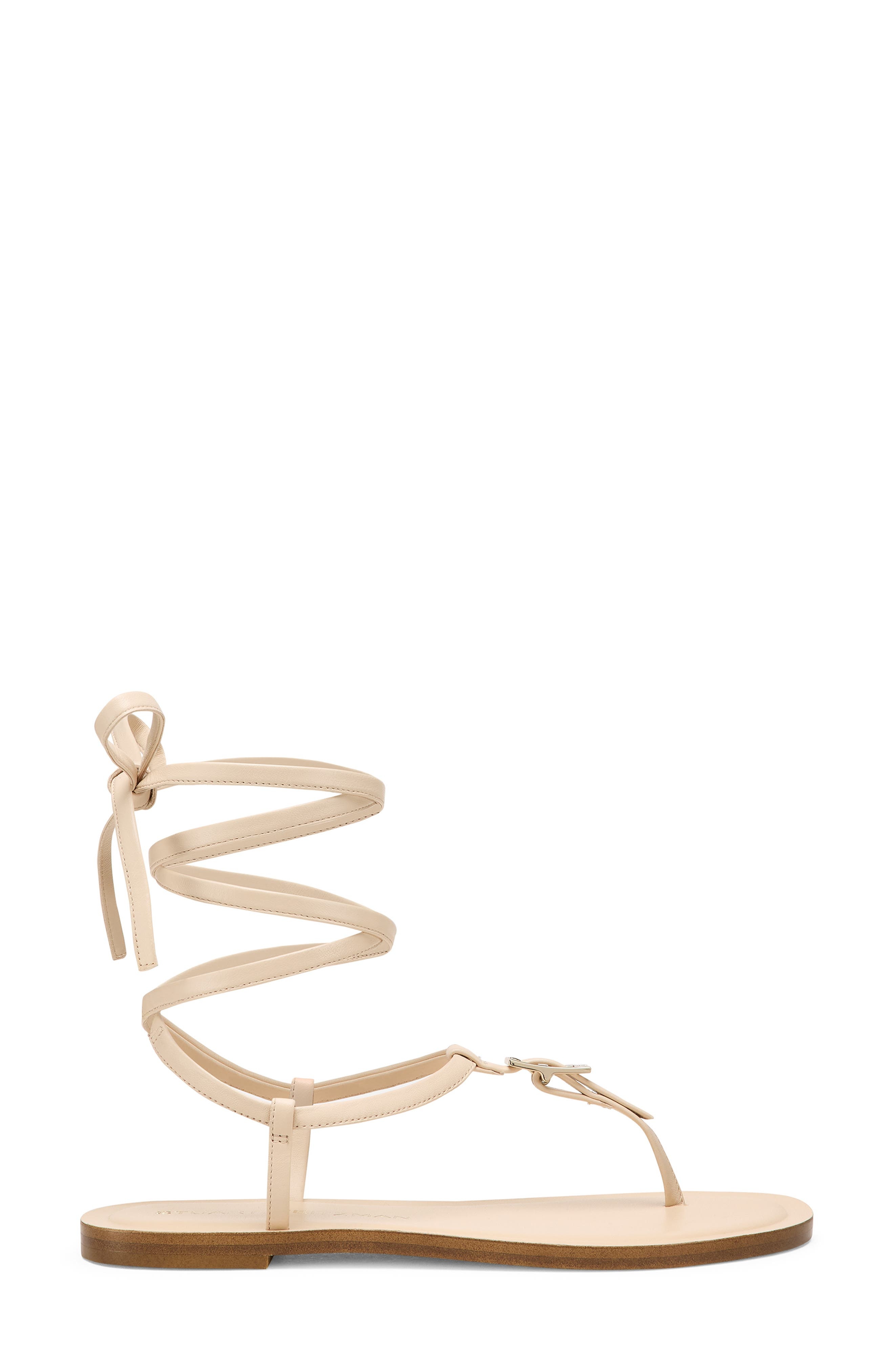 Stuart Weitzman Georgie Ankle Wrap Sandal in Barely Beige at Nordstrom - 3